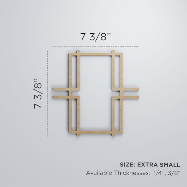 Extra Small Granby Decorative Fretwork Wood Wall Panels, Alder, 7 3/8W X 7 3/8H X 3/8T